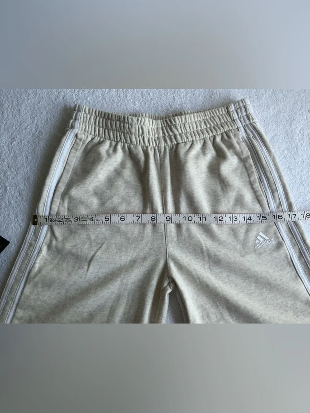 adidas Kids Light Gray Wide-Leg Sweatpants with White Stripes
